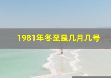 1981年冬至是几月几号