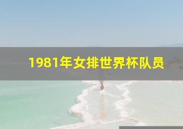 1981年女排世界杯队员