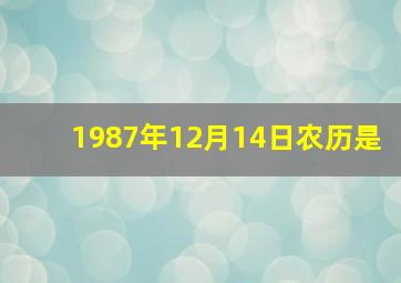 1987年12月14日农历是