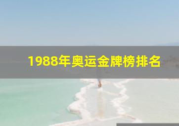 1988年奥运金牌榜排名