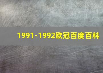 1991-1992欧冠百度百科