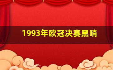 1993年欧冠决赛黑哨