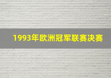 1993年欧洲冠军联赛决赛