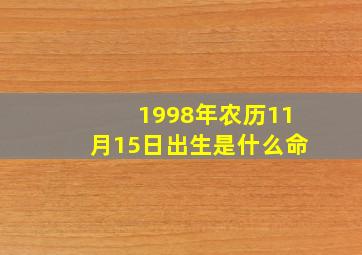 1998年农历11月15日出生是什么命