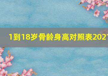 1到18岁骨龄身高对照表2021