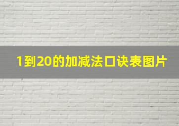 1到20的加减法口诀表图片