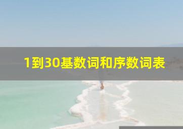 1到30基数词和序数词表