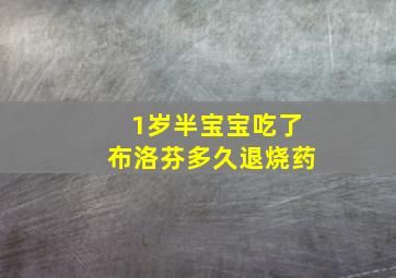 1岁半宝宝吃了布洛芬多久退烧药