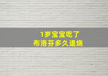 1岁宝宝吃了布洛芬多久退烧