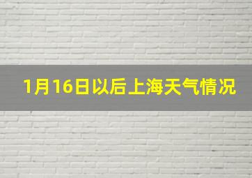 1月16日以后上海天气情况