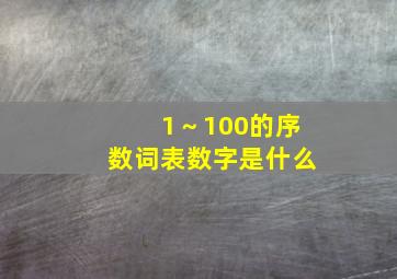 1～100的序数词表数字是什么