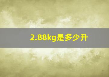 2.88kg是多少升