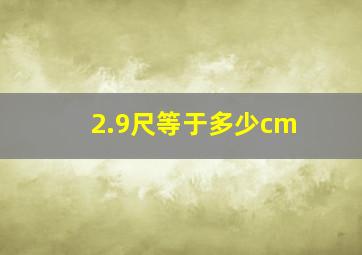 2.9尺等于多少cm