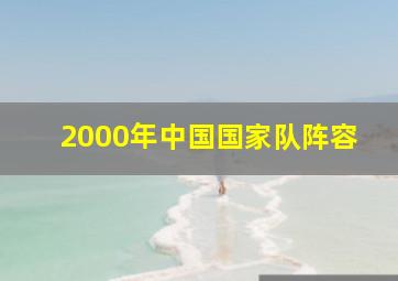 2000年中国国家队阵容