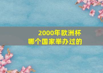 2000年欧洲杯哪个国家举办过的