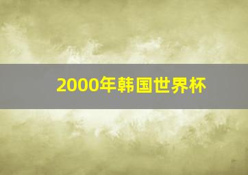 2000年韩国世界杯