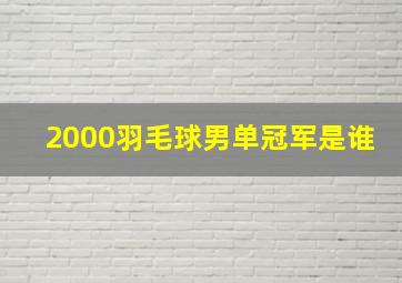 2000羽毛球男单冠军是谁