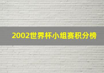 2002世界杯小组赛积分榜