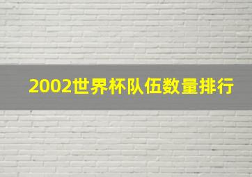 2002世界杯队伍数量排行