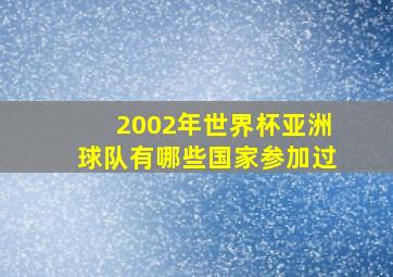 2002年世界杯亚洲球队有哪些国家参加过