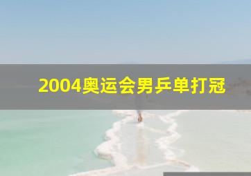 2004奥运会男乒单打冠