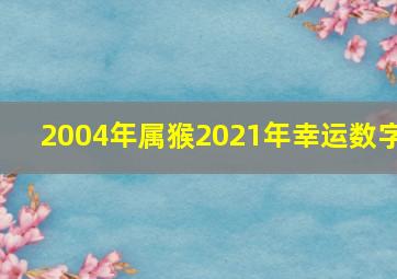 2004年属猴2021年幸运数字