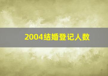 2004结婚登记人数