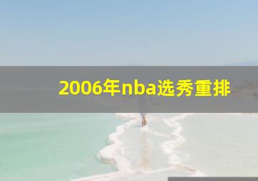 2006年nba选秀重排