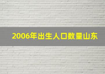 2006年出生人口数量山东