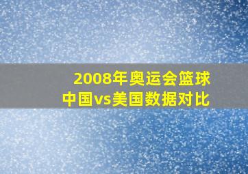 2008年奥运会篮球中国vs美国数据对比