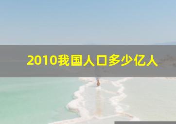 2010我国人口多少亿人