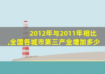 2012年与2011年相比,全国各城市第三产业增加多少