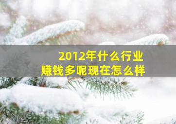 2012年什么行业赚钱多呢现在怎么样