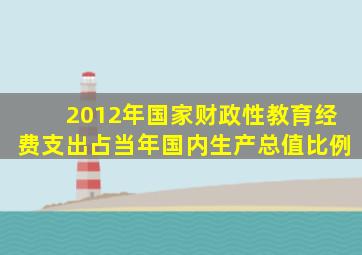 2012年国家财政性教育经费支出占当年国内生产总值比例