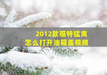 2012款福特猛禽怎么打开油箱盖视频