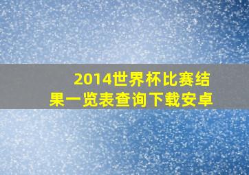 2014世界杯比赛结果一览表查询下载安卓