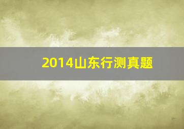 2014山东行测真题