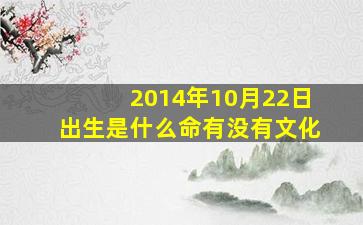 2014年10月22日出生是什么命有没有文化