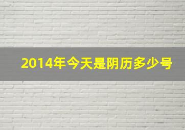 2014年今天是阴历多少号