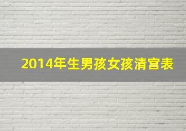 2014年生男孩女孩清宫表