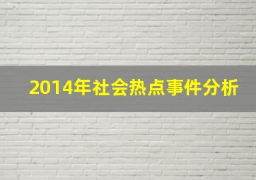 2014年社会热点事件分析