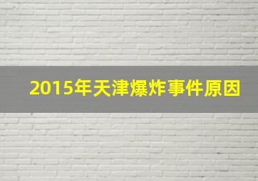 2015年天津爆炸事件原因