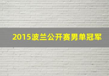 2015波兰公开赛男单冠军