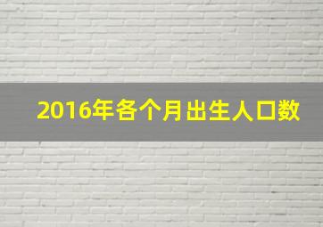 2016年各个月出生人口数