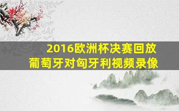 2016欧洲杯决赛回放葡萄牙对匈牙利视频录像