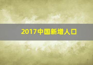 2017中国新增人口