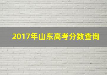 2017年山东高考分数查询