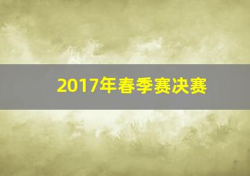 2017年春季赛决赛