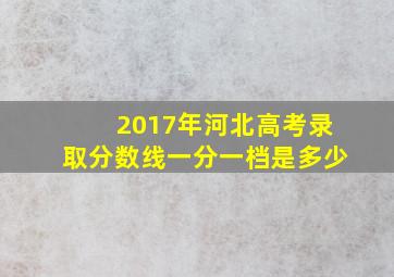 2017年河北高考录取分数线一分一档是多少