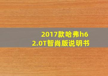 2017款哈弗h62.0T智尚版说明书